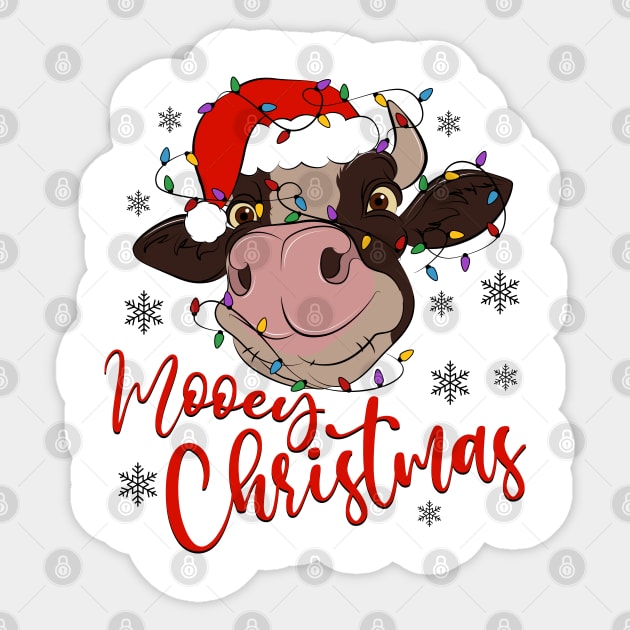 Mooey Christmas Sticker by MZeeDesigns